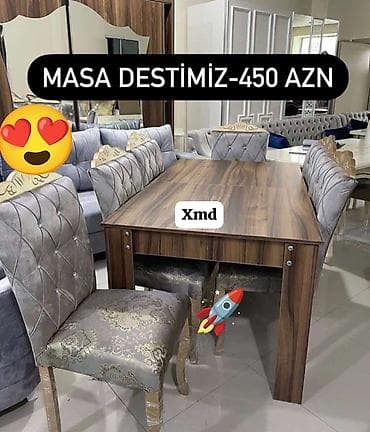 sdollar: Qonaq otağı üçün, Açılmayan, Kvadrat masa, 6 stul — 1