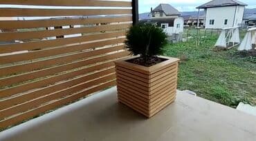 taxtadan gul qablari: Dibçəklər – bağ, eyvan, terras və interyer üçün - Material: təbiağac — 3