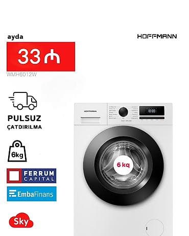 Paltaryuyan maşın Hoffmann, 6 kq, Yeni, Avtomat, Qurutma var, Kredit var, Pulsuz çatdırılma
