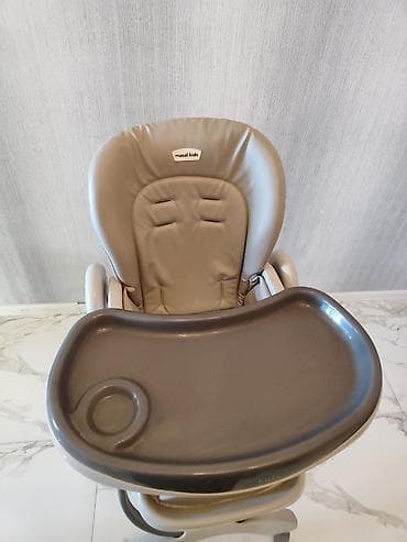 Masal Kids uşaq yemək stulu - Rəng: boz/bej tonları - Yumşaq, silinə