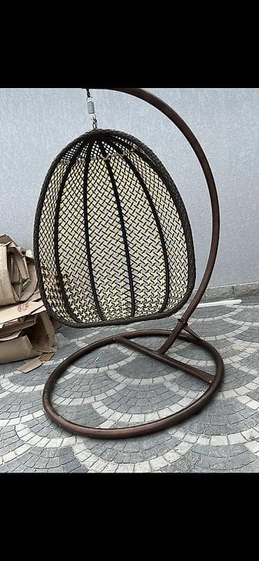 metbex dizayni 2023: Oturacaq-yelləncək, Zontiksiz, Həsir toxunuşlu — 1