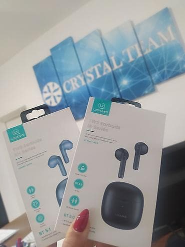 Mikrofonlar: Yeni Simsiz (Bluetooth) Qulaqcıqlar, Usams, rəng - Qara — 1