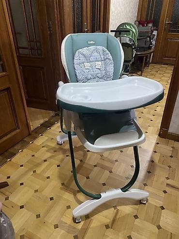 Uşaq yemək stulu – Kidilo - Rəng: Yaşıl-ağ tonlarda, naxışlı yumşaq — 2