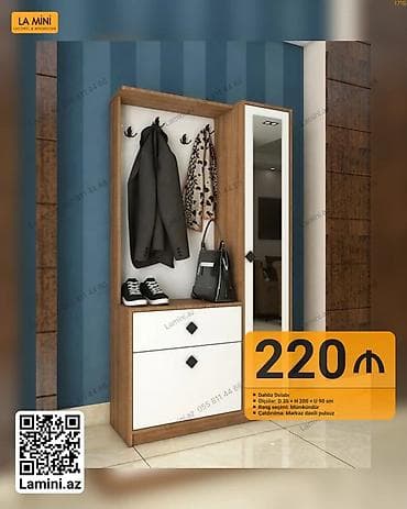 Dəhliz dolabı – La Mini - Ölçülər: D 35 x H 200 x U 90 sm - Material