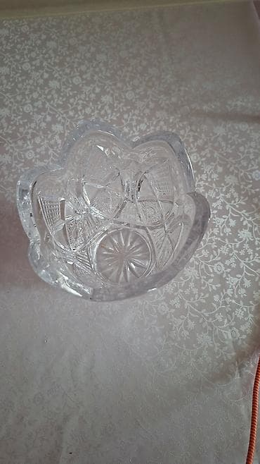 Kəsikli şüşə/qədimi üslub kristal qablar – 2 ədəd dəst - Material — 3