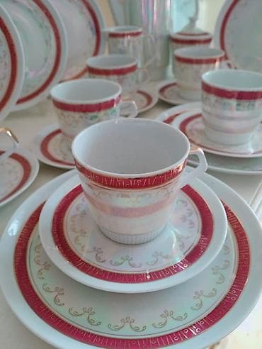 Çay dəsti, rəng - Ağ, Farfor