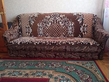 Divanlar: Klassik üslubda yumşaq divan/ ÖRTÜK HƏDİYYƏ!!! - Parça: Qəhvəyi-bordo — 1