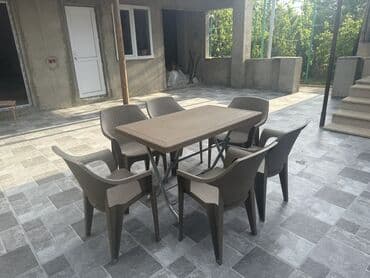 bineqedide satilan heyet evleri: Balkon üçün, Yeni, Açılan, Dördbucaq masa, 6 stul — 1