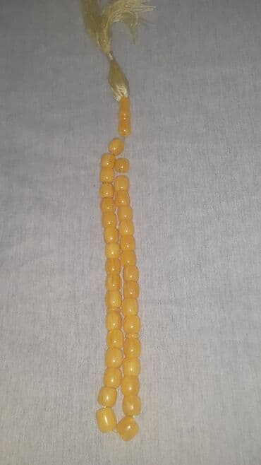 italyan qizilin probu: Qədimi kəhraba təsbəy - Material: Sünbül rənginə yaxın — 2