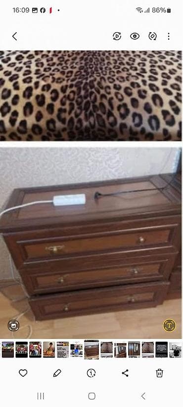 Yataq otağı mebel dəsti - Material: tünd qəhvəyi rəngdə MDF/taxta