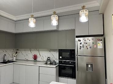 qranit tava: Mətbəx mebel dəsti – L formalı, müasir dizayn - Üst və alt dolablar — 2