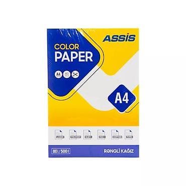 ASSIS Color Paper – A4 rəngli kağız - Format: A4 - Miqdar: 500 vərəq