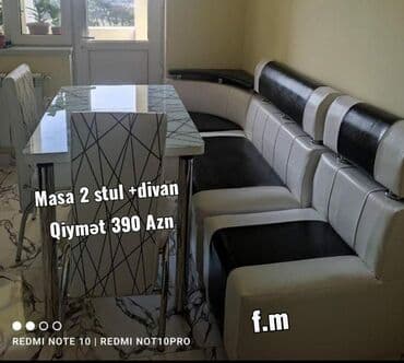 Ən çox satılan metbex dəstlərinden😍 Masa 2 stul+kunc divan cemi 390
