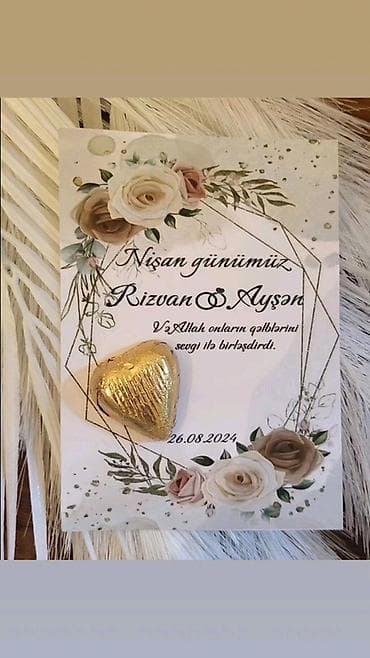 novruz xonca bezekleri: Nişan və toy üçün fərdi şokoladlı dəvətnamələr/kartlar - Dizayn — 5