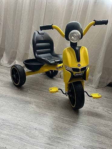 Uşaq üçtəkərli velosipedi – pedallı, sarı/qara dizay - Model: Super