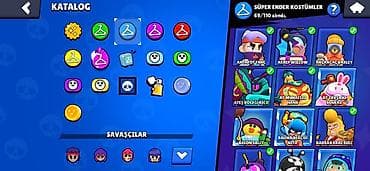 Velosiped aksesuarları: Brawl Stars hesabı – geniş kostyum kataloqu ilə Özəlliklər: - Kataloq — 1