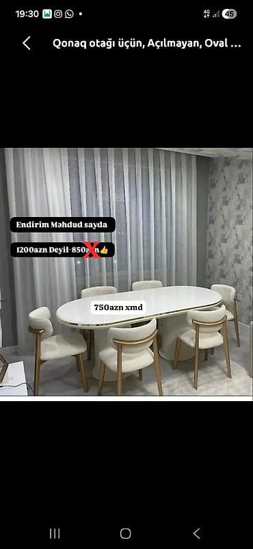 perla stol stul: Для гостиной, Нераскладной, Овальный стол, 6 стульев — 1