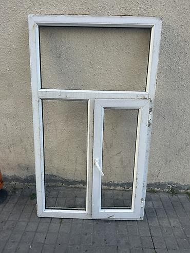 Hündürlüyü - 1,70 Eni - 0,98 PVC pəncərə çərçivəsi Ağ rəngli PVC