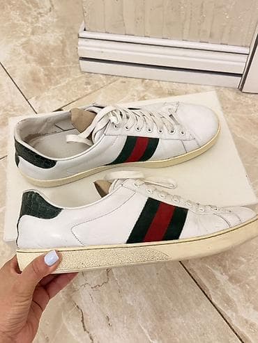 krosofka: Ağ dəri kişi/kadın krossovkası – klassik ağ üst hissə, yanlarda — 2