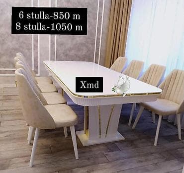 Qonaq otağı üçün, Yeni, Açılmayan, Dördbucaq masa, 6 stul — 1