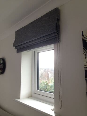 ucuz jaluz: Roma tipli pərdə - Dizayn: Yuxarı qalxan üfüqi büzməli (qat-qat) roma — 2