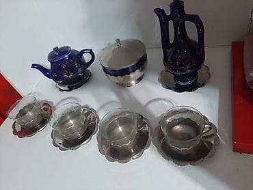 silikon formalar: Çay dəsti, rəng - Göy, Kobalt — 3