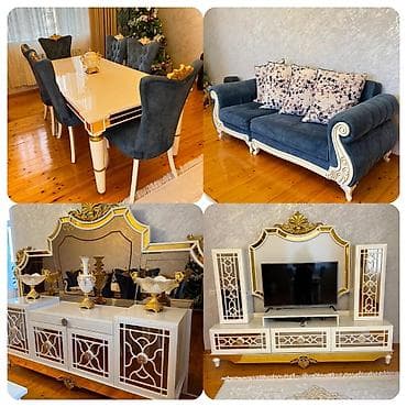 Б/у, Стол и стулья, Диван, ТВ подставка, Нет кредита at lalafo.az Б/у, Стол и стулья, Диван, ТВ подставка, Нет кредита