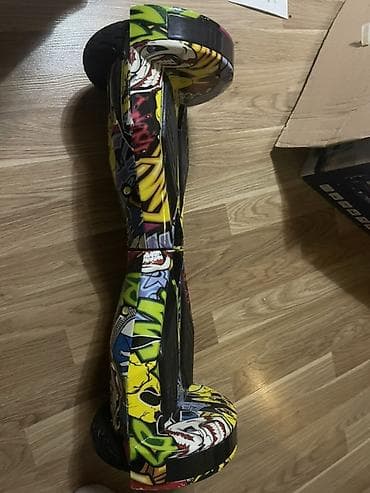 3 tekerli scooter: Rəngarəng qrafiti dizaynlı hoverboard (giroskuter) - Təkər ölçüsü — 6