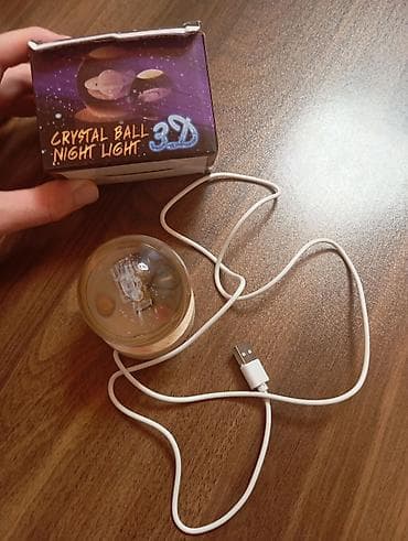 sehne isiqlari: 3D Crystal Ball Night Light – USB ilə işləyən dekorativ gecə işığı - — 1