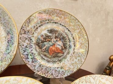 cex fara: Çay dəsti, rəng - Qızılı, Farfor, 6 nəfərlik — 4