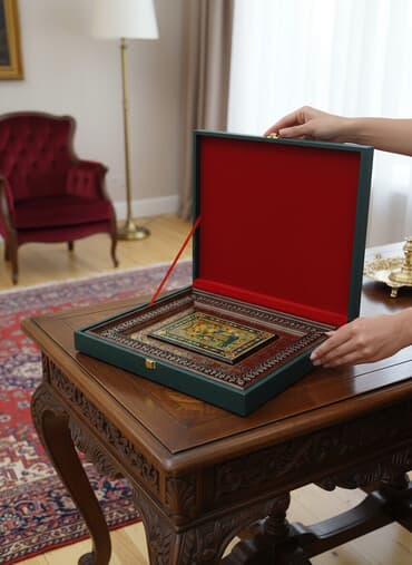 Əl işı ilə hazırlanmış dekorativ tablo və vitrin qutusu - Klassik