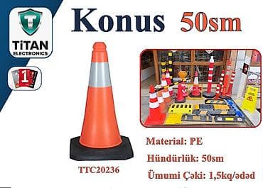 Aksesuarlar və tüninq: Konus YE-15 Material: PE Hündürlük: 50 sm Baza: rezin və plastik — 1