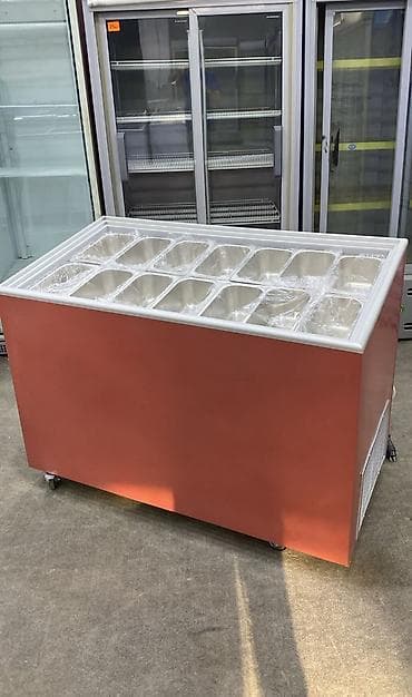 Gelato/boşqab dondurma vitrinli soyuducu - Üst hissədə 12 ədəd GN