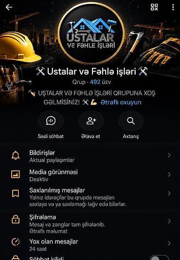 santexnik xirdalan: “Ustalar və Fəhlə İşləri” – peşəkar tikinti və təmir ustaları, eləcə — 1