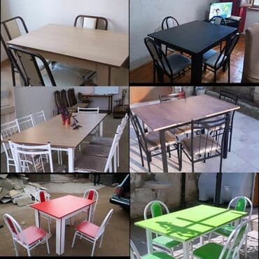 стеклянный стол: Новый, Квадратный стол, 4 стула, Нераскладной, Азербайджан — 20