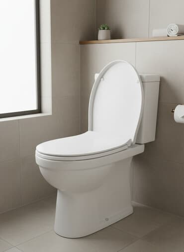 hamam moydadırları: Ağ rəngdə unitaz oturacağı və qapağı - Oval forma, standart unitaz — 2