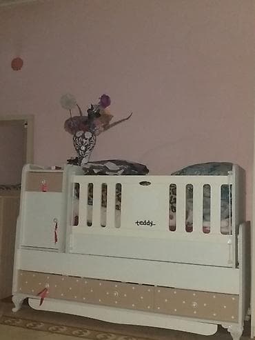 panel radyatır: Məhsul: Uşaq beşiyi “Teddy” modeli - Rəng: ağ və bej (xırda nöqtəli — 1