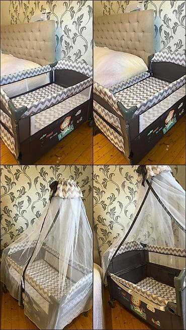 Oğlan və qız üçün, Dördbucaq, Beşik, Matras ilə, Yellənmə mexanizmsiz