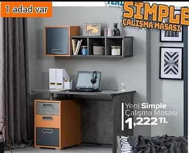 Yeni Simple Çalışma Masası - Kompakt L formalı masa dizaynı - Solda 3