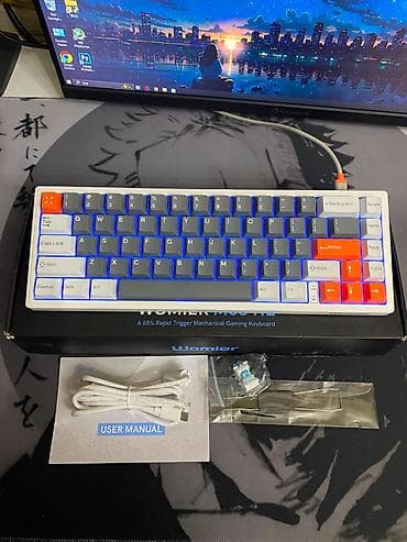 100 manatliq plansetler: Womier M68 HE V2 Rapid Trigger Nuphy 65HE-nin keycap-ları taxılıb — 1