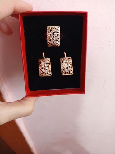 женские толстовки на молниями: Üzük və sırğalar - Metal: qızılı tonlu qirmizi rus qizili rengi - — 13