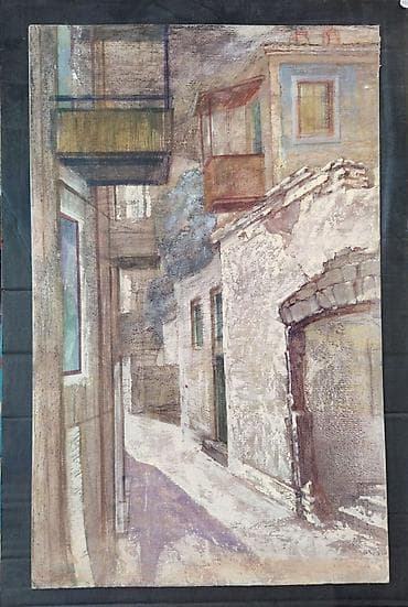 bts canta: Анатолий Бузаев — старый Баку (этюд) Оригинальная работа на ватмане 🎨 — 1