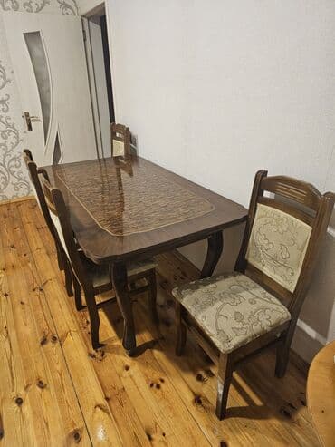 cay evi ucun dican stolar isdenmis: Qonaq otağı üçün, Açılan, Dördbucaq masa, 6 stul — 11