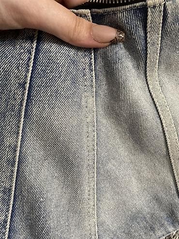 Toy paltarları və aksesuarları: Denim çiyin çantası - Material: açıq mavi yuma effektli denim (cotton — 1