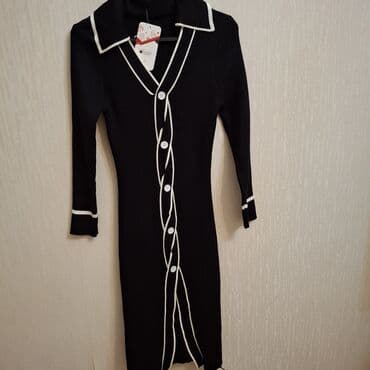 uzun trikotaj ətəklər: Qara trikotaj qadın donu 15m son qiymet . - Model: Uzun, bədənə — 1