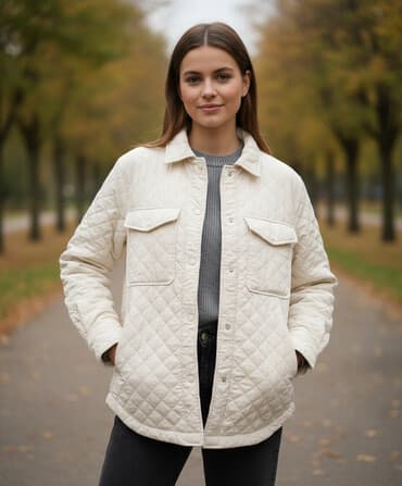 sumqayitda jaket: Bershka qadın kurtkasi -Rəng: ag Ölçü: S (EUR S / USA S / MEX 26) — 1