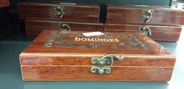 купить стол для бильярда: Taxta qutuda domino dəsti - Şık, cilalanmış taxta qutu: üst hissədə — 1