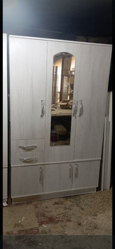 metbex şkafi: Yeni, Açılan, 3 qapılı Düz dolab, Qarderob, paltar dolabı — 46