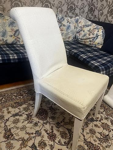 pismini: Qonaq otağı üçün, İşlənmiş, Qatlanmayan, rəng - Ağ Stul — 2