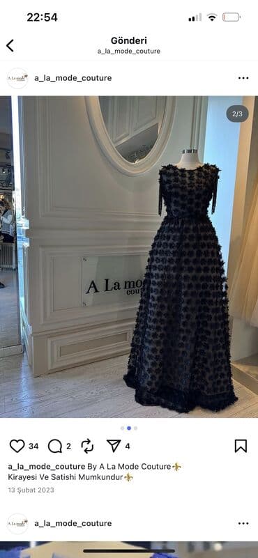 leopard donlar: A La Mode Couture uzun axşam libası - Rəng: qara - Siluet: A-kəsim — 2